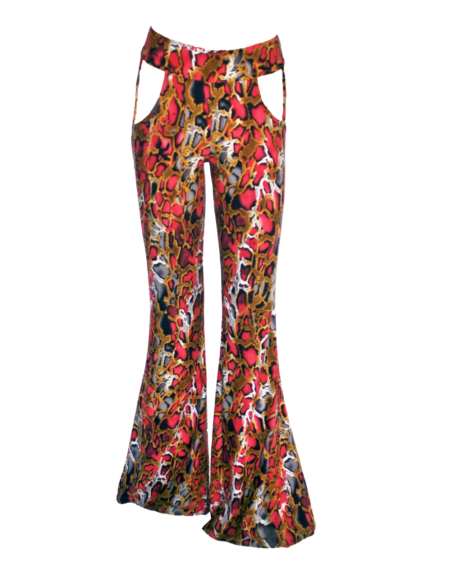 SnakeSkin Cutout Bell Bottoms