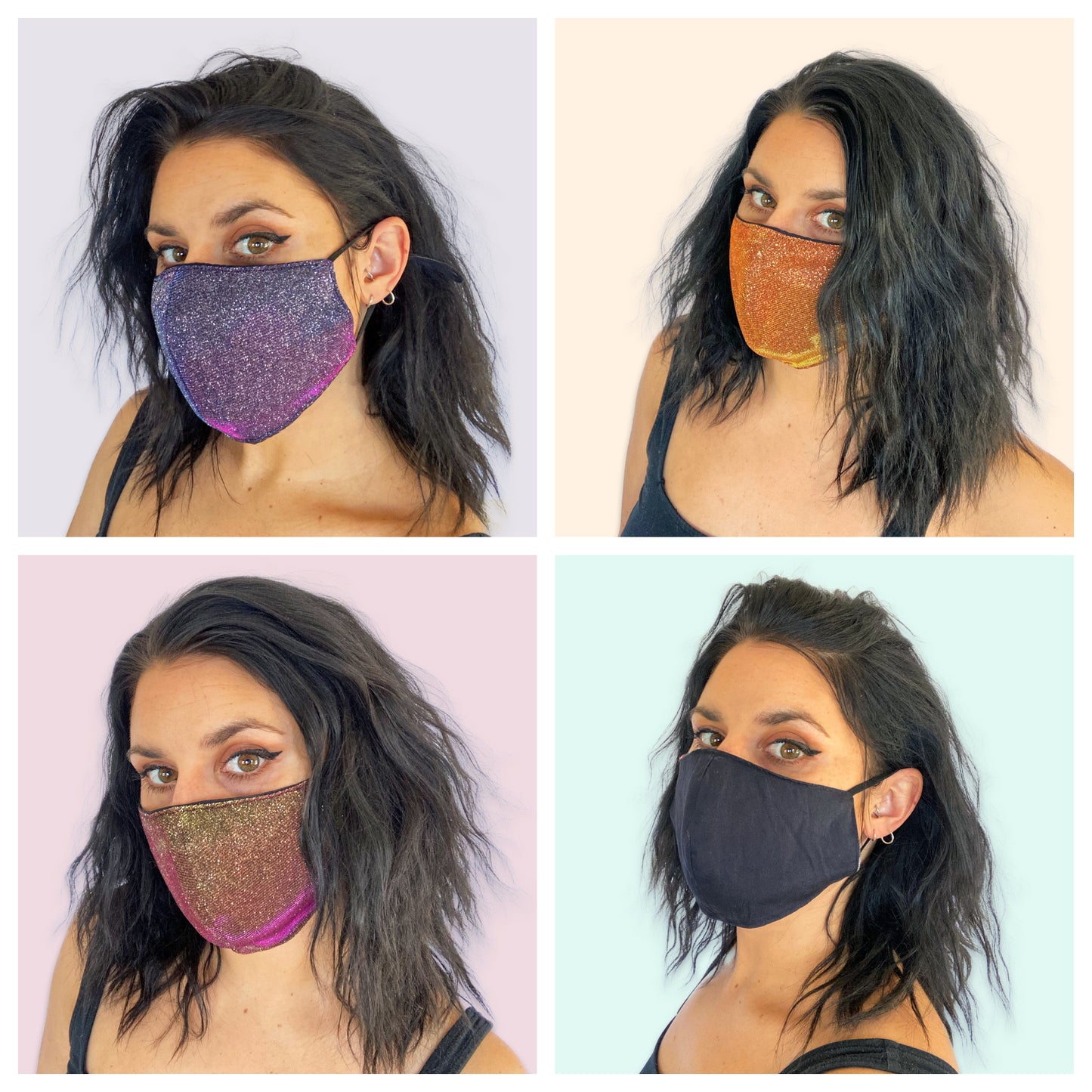 Reversible Sparkle/Black Face Mask
